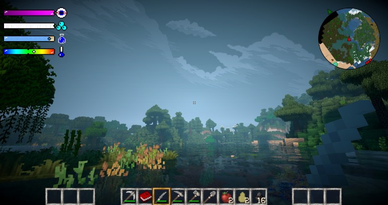 Same scene with CUDA shaders (less resource intensive)