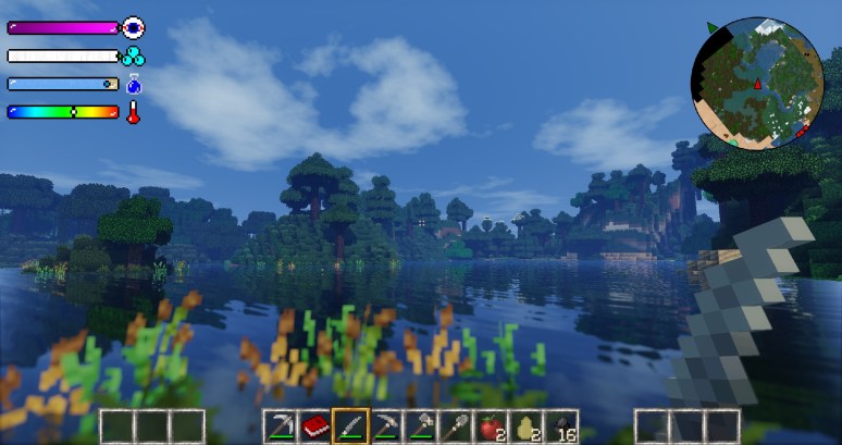 Same scene, with Deluxe version of the client (Shaders)